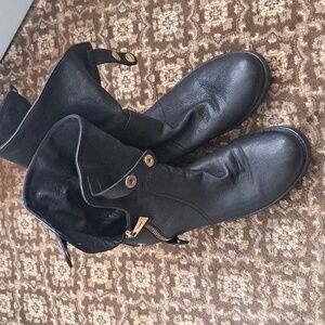 Black Leather Ankle Boots